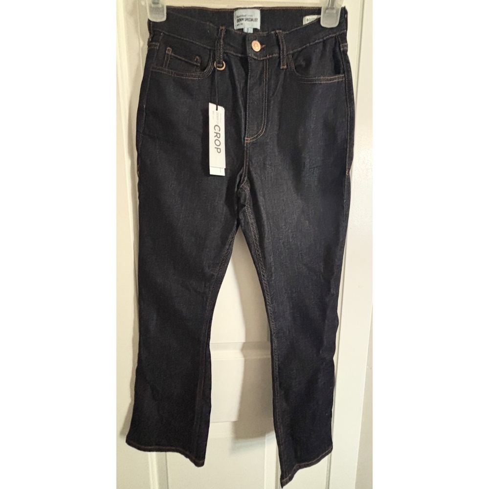 NWT River Island Dark Blue High Rise Crop Bootcut Jeans